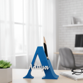 Personalized 3D Name Pen Stand - Blue