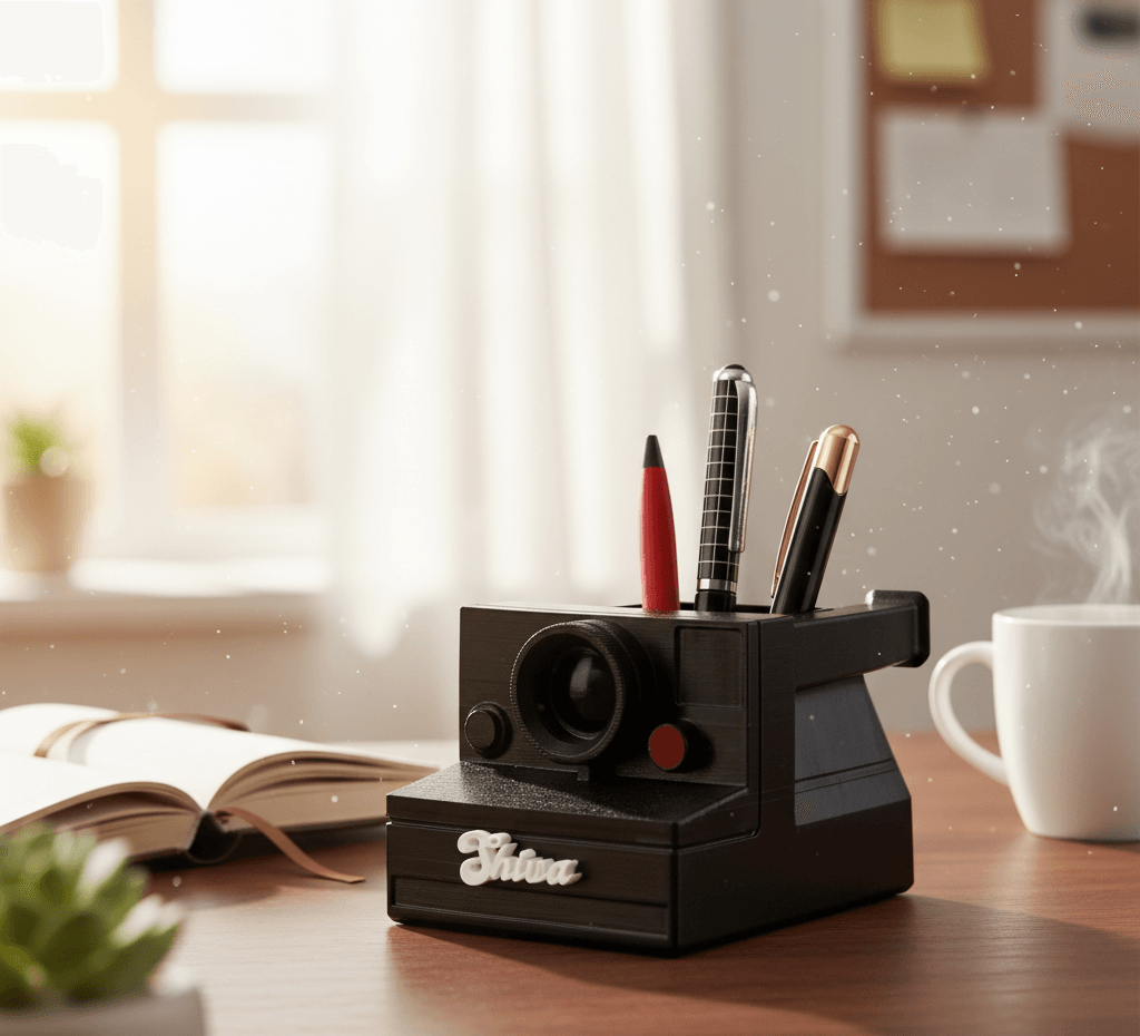 Vintage Camera Personalized Pen Stand - Image 2